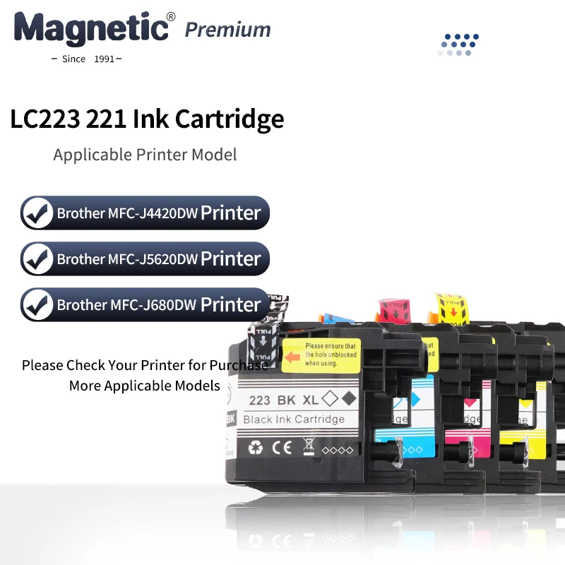 LC223 LC221 LC 223 Color Compatible Ink Cartridge With Chip For Brother MFC-J4420DW/J4620DW/J4625DW/J480DW/J680DW/J880DW Printer