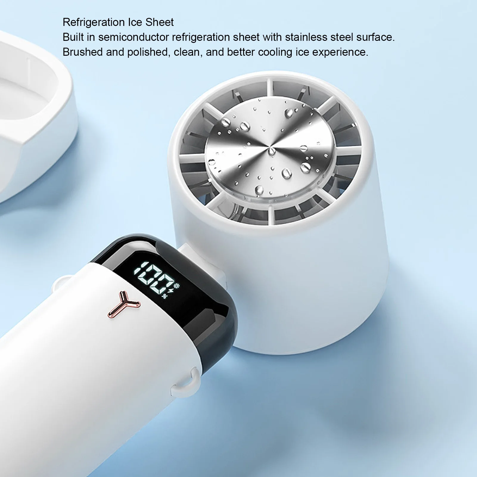 Handheld Fan Quiet Foldable Brushless Motor Digital Display 3600mah 3 Speed Cooling Fan for Outdoor Home