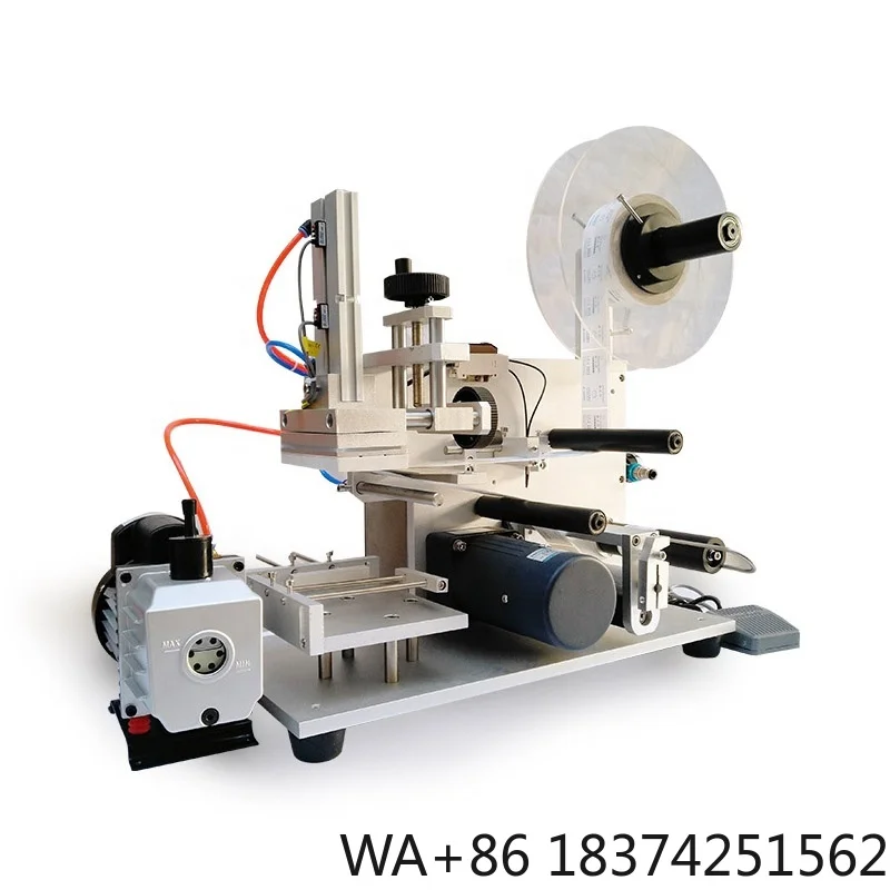 

Semi Automatic Flat Surface Label Applicator for Cardboard Boxes/Square Bottles/Tin Cans Table Top Desktop Labeling Machine