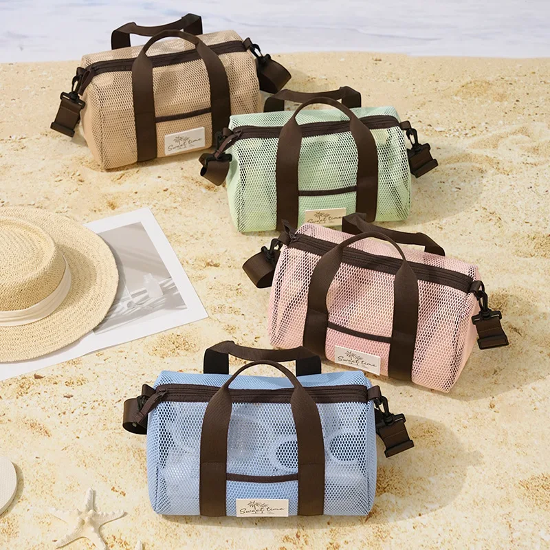 Breathable Mesh Handbag, Quick Dry Large Capacity Beach Bag, Multifunctional Crossbody Shoulder Bag for Outdoor Travel