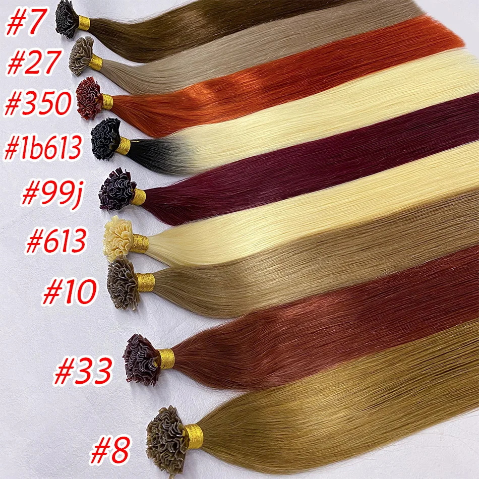 Pre Bonded V Tip Hair Extensions Human Hair Keratin Hair Extensions 12-26 Inch 100 Strand 100% Real Remy Hair Silky Straight