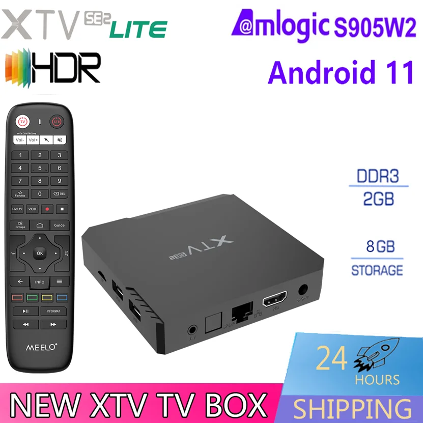 

XTV SE2 Lite Smart Android TV Box Android 11 4K Ultra HD 2.4&5G Dual WiFi Media player LAN 100M Amlogic S905W2 AV1