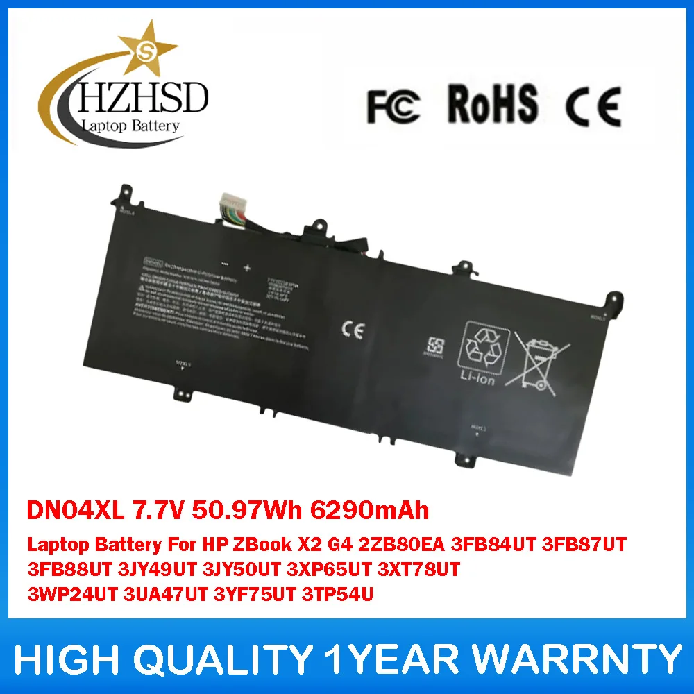 

DN04XL 7.7V 50.97Wh 6290mAh Laptop Battery For HP ZBook X2 G4 2ZB80EA 3FB84UT 3FB87UT 3FB88UT 3JY49UT 3JY50UT 3XP65UT 3XT78UT