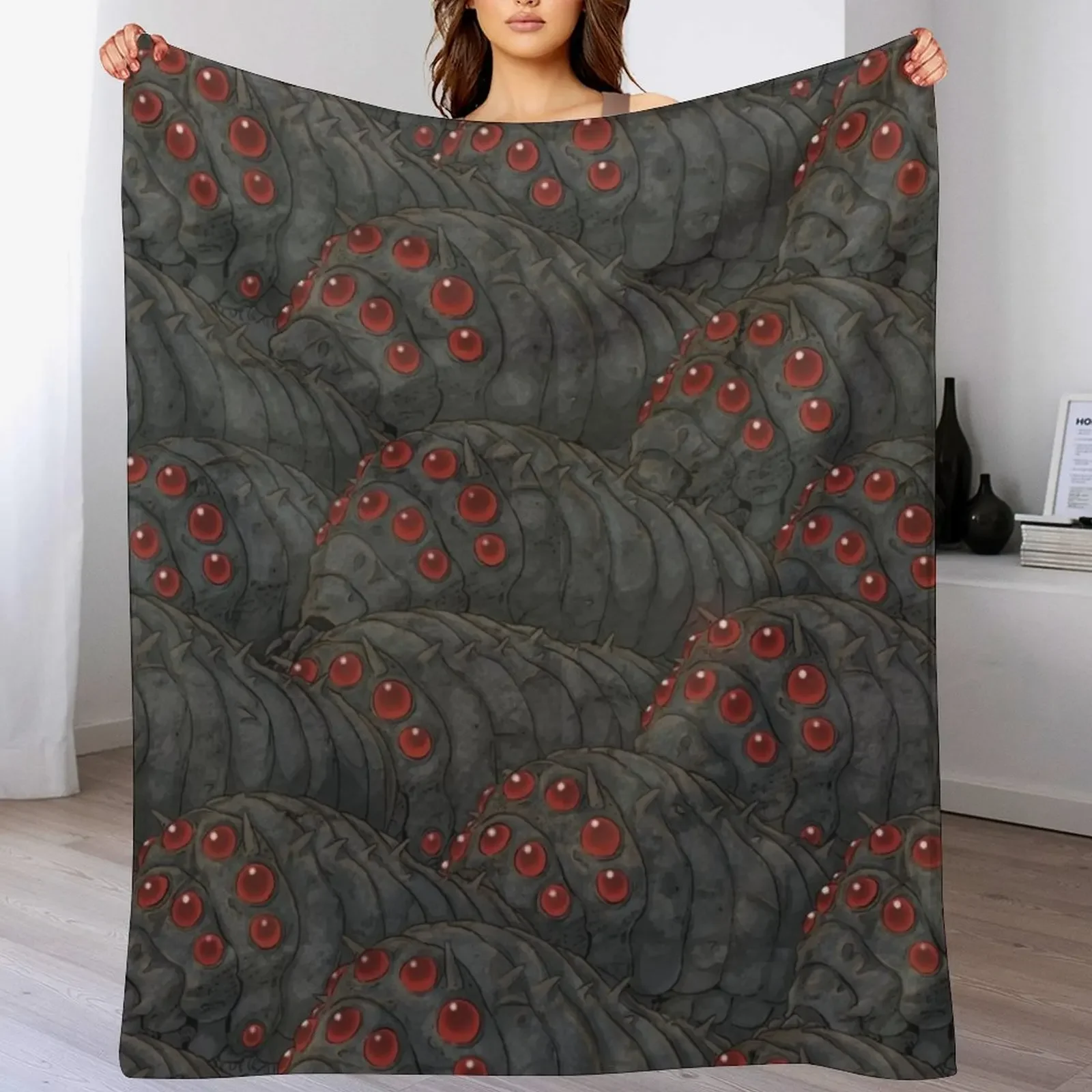 

Ohm (Ohmu) Stampede - Nausica of the Valley of the Wind Throw Blanket Luxury Designer manga Softest christmas gifts Blankets