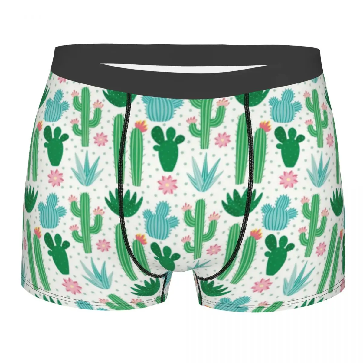 

Custom Fashion Classic Cactus Succulents Patern Men's Underwear Desert Cacti Plants Boxer Briefs Soft Shorts Panties Underpants