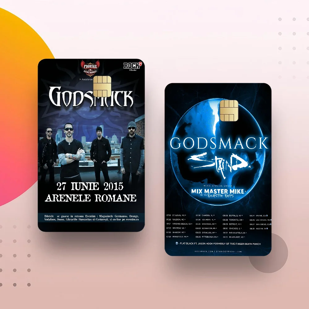 

G-Godsmack Music Credit Card Skin Stickers For VISA Bank Bus Metro Access Card Protective Film Cover Sticker Decal Women