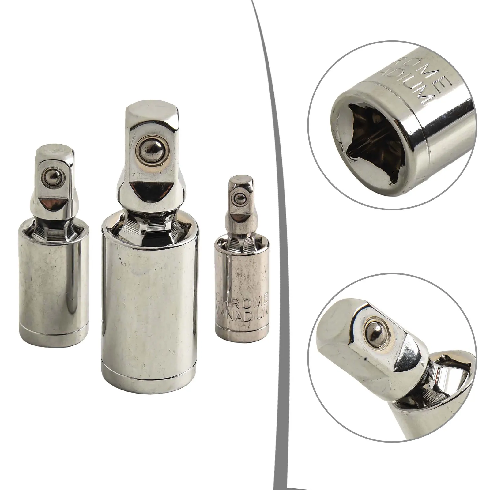 

Auto Repair Tools 360 Degree Socket Quick Adjustments Versatile Tool Attachments 3pcs Joint Socket Set Tool Accessory 1 2