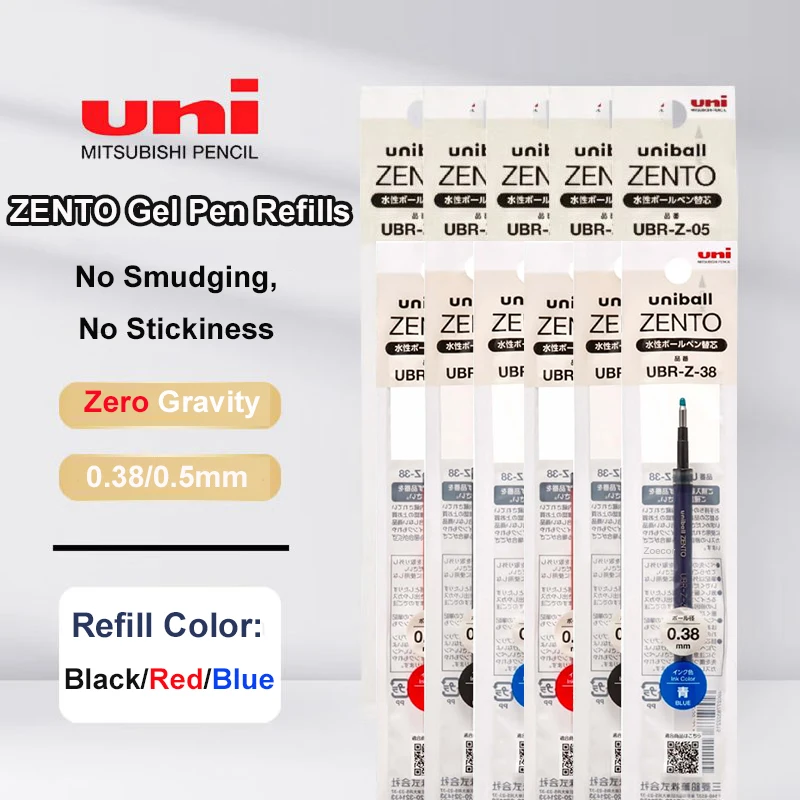 Uni-ball ZENTO Gel Refill MITSUBISHI Professional Signature/Document Grade Waterproof Fade-Resistant Ink with Smooth Glide Tech