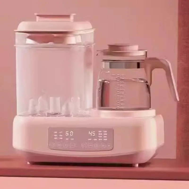 Baby Formula Heating Kettle, Bottle Sterilizer & Dryer, 2-in-1 Smart Water Boiler, Anti-Dry Burn Temperature-Controlled Flask