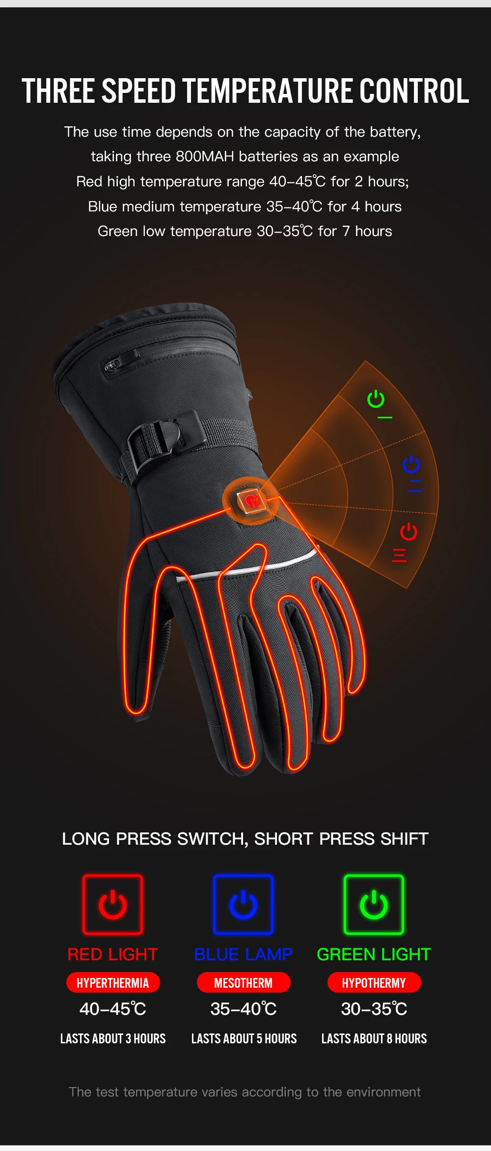 Winter Elektrisch Beheizte Handschuhe für Männer und Frauen, Wiederaufladbare Selbstheizende Motorradhandschuhe, Ski-, Kletter- und Wanderhandschuhe, Handwärmer – Detail 4