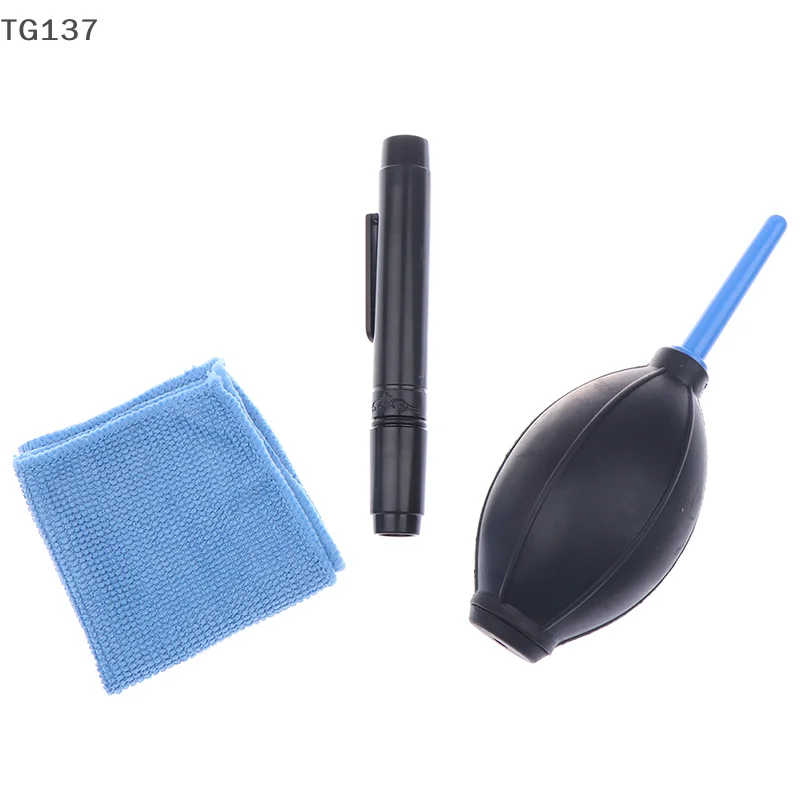 3 In 1 Portable Camera Clean Kit Cleaning Cloth Camera Cleaner Pen Air Blaster Blower Accessories Set For Camera Keyboard Phones