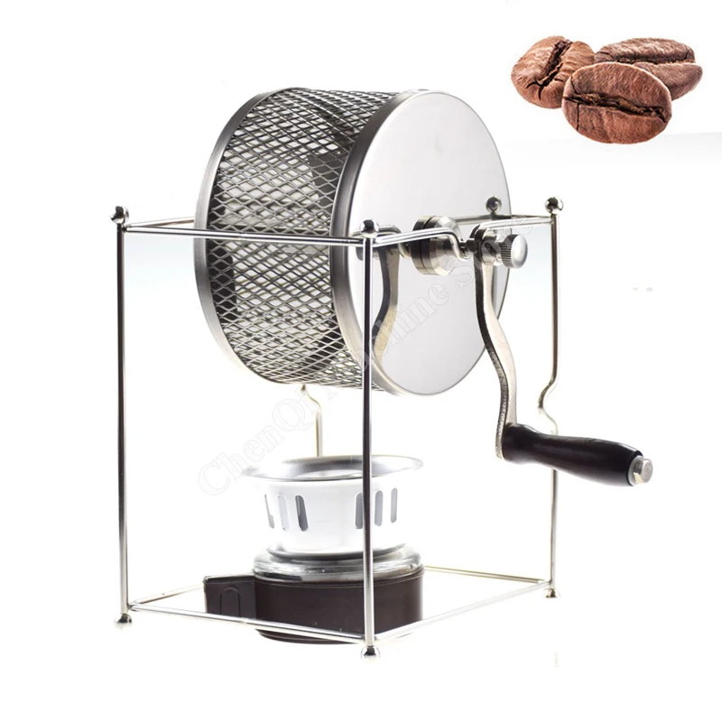 Máquina para asar granos de café, mango para el hogar, herramientas para hornear café DIY de acero inoxidable, Mini tostador de granos de café hecho a mano