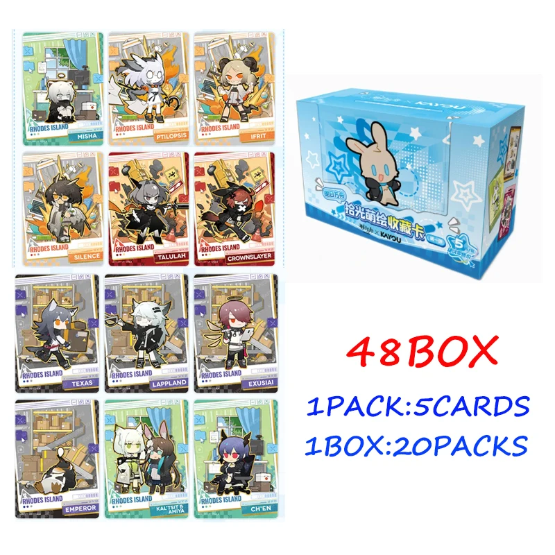 Kayou Arknights Shiguang Menghui Vol.1 Trading Card 48 Boxes Cute Anime Character Peripheral Blind Box Bulk Stock For Teen Game