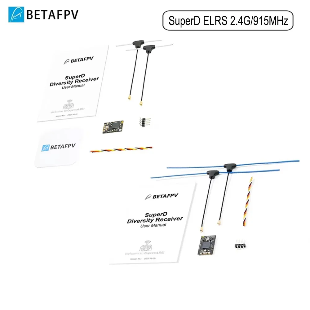 BETAFPV SuperD ELRS 2.4G/915MHz Diversity Receiver ExprssLRS RX 2T Antennas For RC FPV Long Range Freestyle Drone