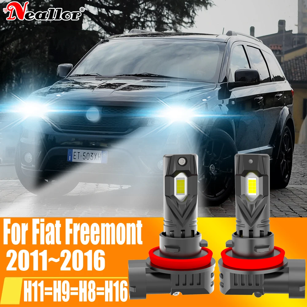 H11 Led Headlight Canbus No Error H9 H8 H16 Car Bulb High Power White Fog Light Diode Lamp 12v 55w For Fiat Freemont 2011~2016