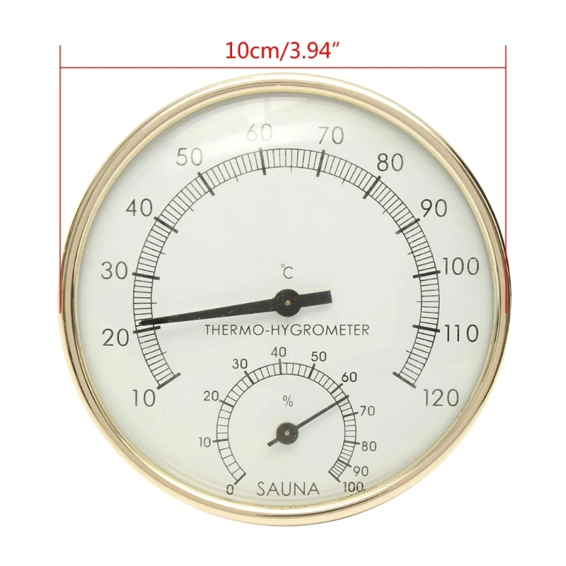 Mini Indoor Thermometer Hygrometer 2 in 1 Temperature Humidity Monitor Gauge for Home Sauna Room 10°C~120°C/0~100%