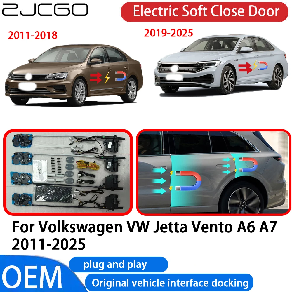 

ZJCGO for Volkswagen VW Jetta Vento A6 A7 2011-2025 Car Automatic Electric Soft Close Door Closer System OEM Plug and Play