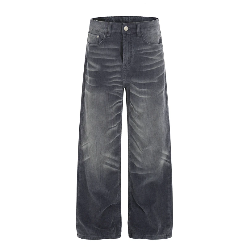 

Мужские брюки GXFortune в американском ретро-стиле, ручной работы, из вельвета, прямого кроя, с высокой талией, свободные, винтажные, повседневные