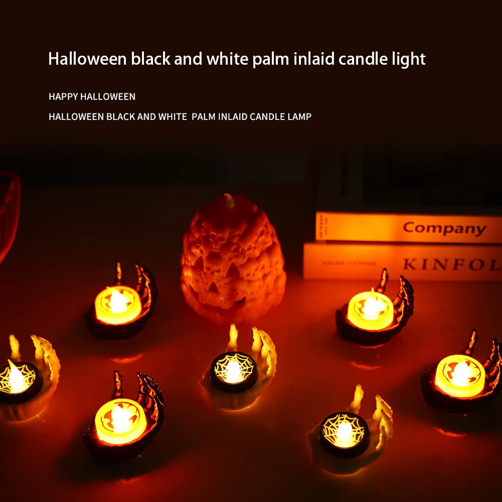 

Halloween Tea Lights Novelty LED Flameless Candle Holder Lights Battery Operated Decoration Lights For Halloween Party Decor