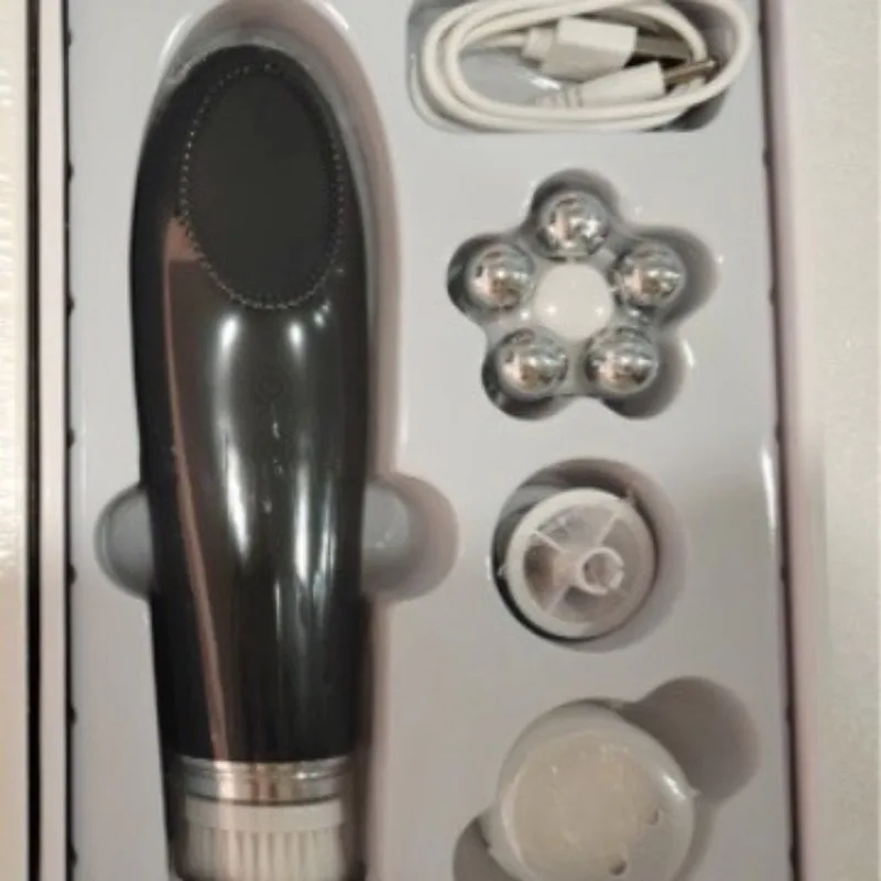 Electric Facial Cleansing Brush, Ultrasonic Deep Pore Cleaner with Heat Massage Face Skin Care Beauty Device