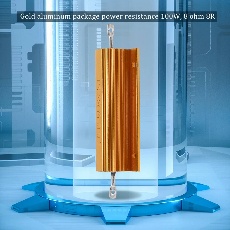 Gold Aluminum Clad Power Resistor Resistance 100W, 8 Ohm 8R