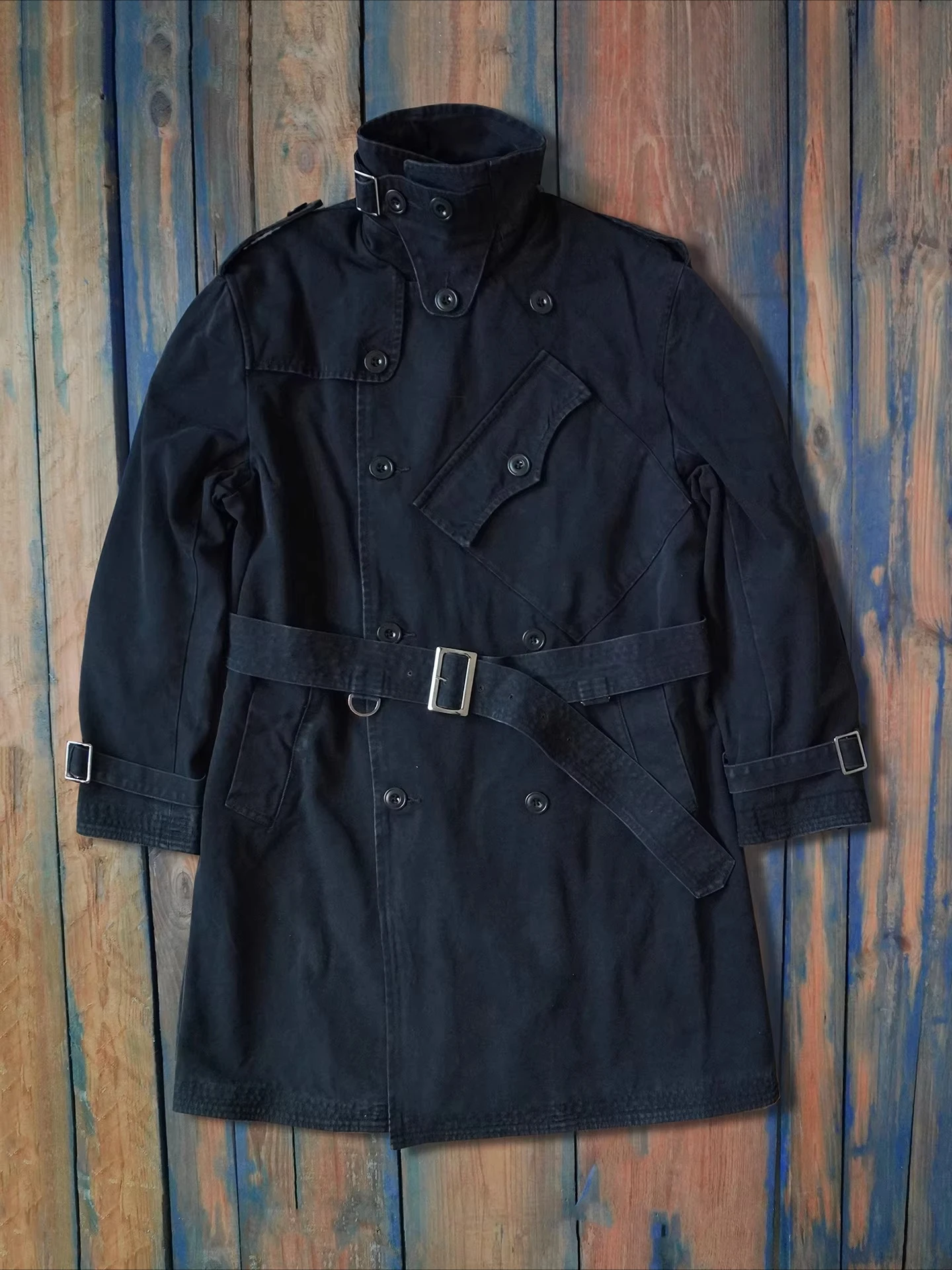 Retro-style, High-density, Heavyweight Pure Cotton World War II British Army Trench-style Coat, Windproof and Warm.