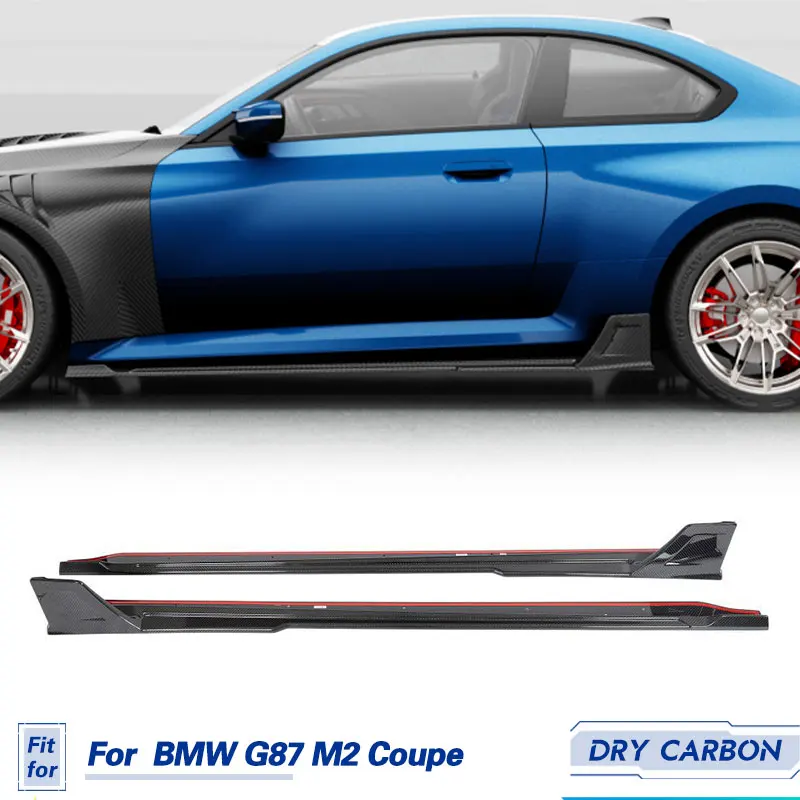 

Car Side Skirts Extensions Prepreg Dry Carbon for BMW G87 M2 Coupe 2-Door 2022 2023 Racing Door Bumper Apron Lip Body Kits