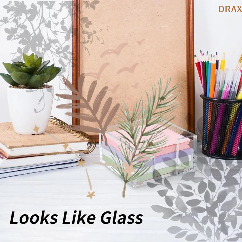 Transparent Sticky Note Holder: Multi-Functional Crystal Clear Notepad Desk Organization Portable Memo Dispenser