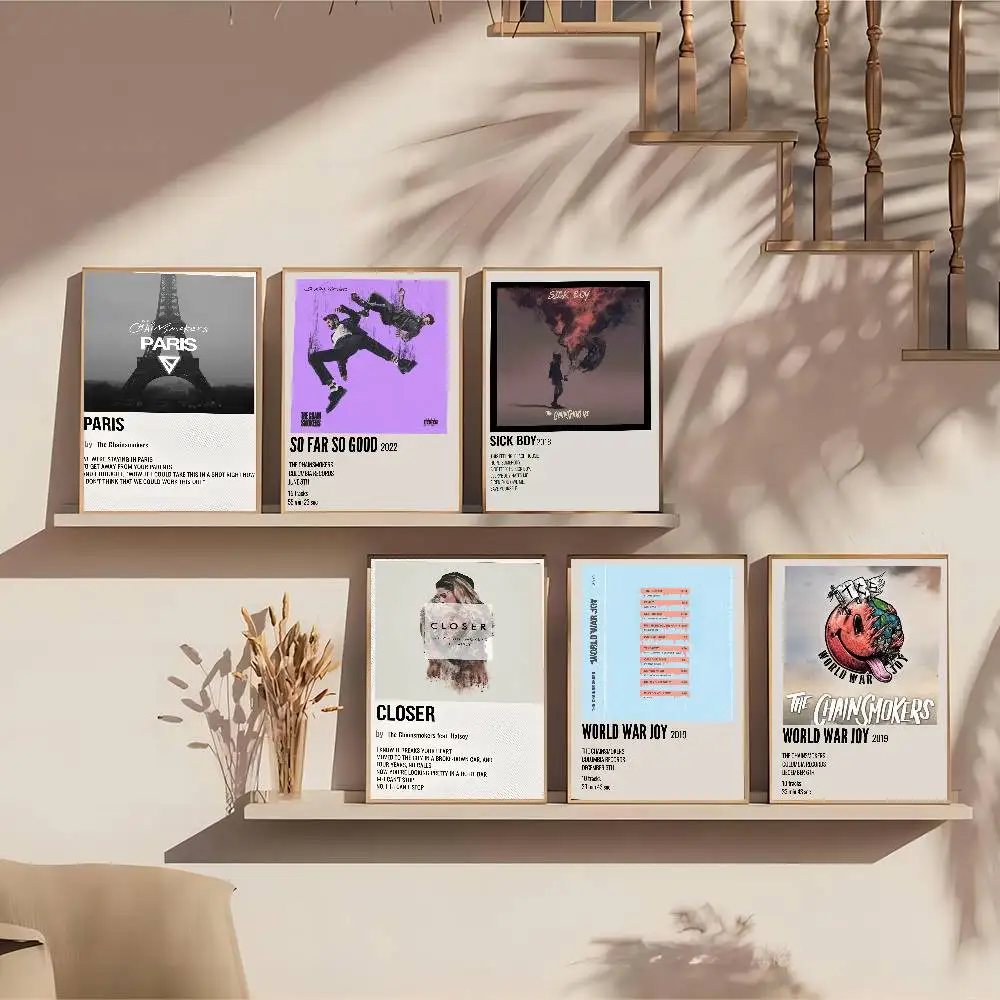 The Chainsmokers Group Anime Posters Sticky Whitepaper Prints Posters Artwork Kawaii Room Decor