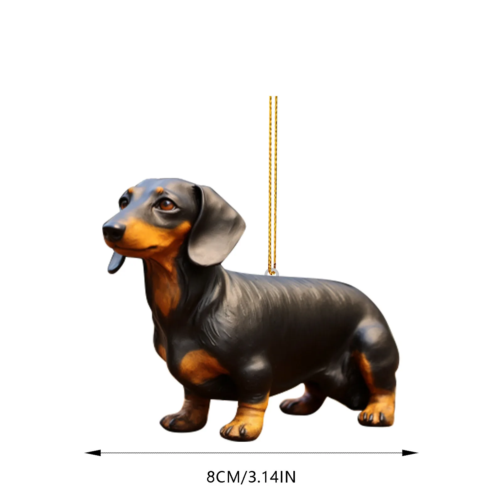 Acrylic Dachshund Dog Hanging Decoration For Xmas Christmas Tree Cute Cartoon Animal Holiday Decorations Pendant For Staircase