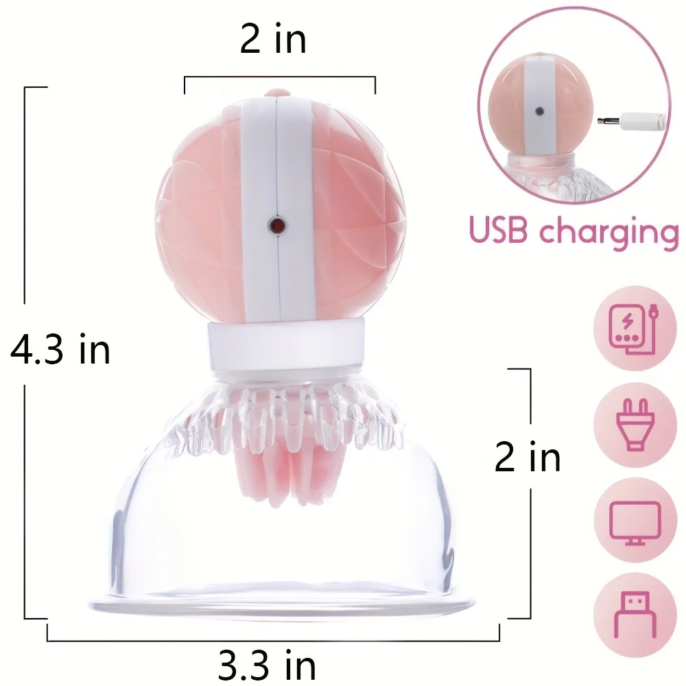 Nipple Massager Sucker with 12 Vibration and Rotation Modes BDSM Adult Masturbation Sex Play Toys for Women and Couples Pleasure