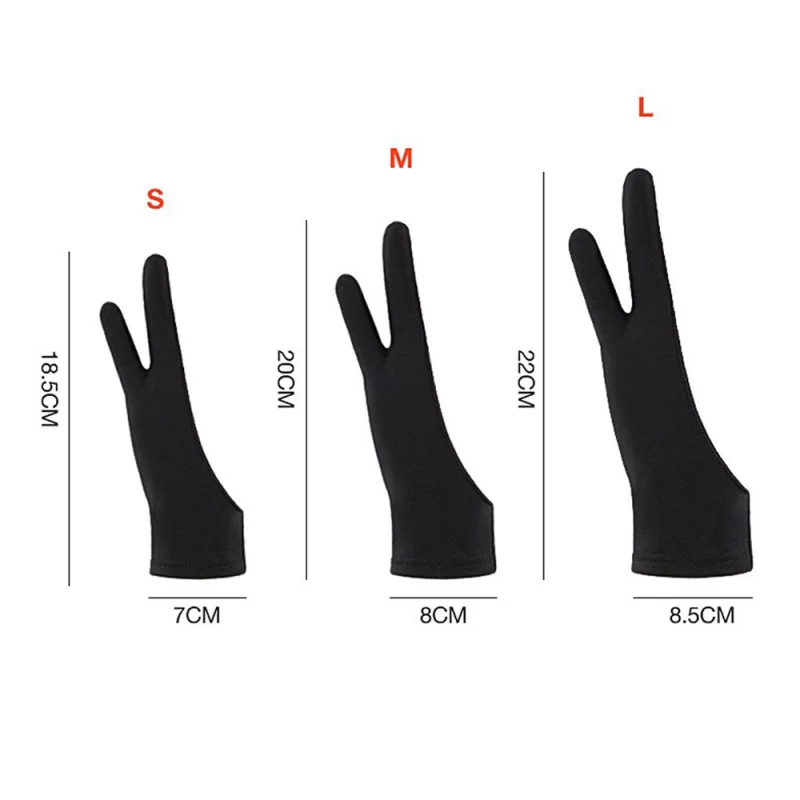 터치 방지 두 손가락 핸드 페인팅 장갑, 태블릿 디지털 보드 스크린 터치 드로잉, 오염 방지 유화 미술 용품