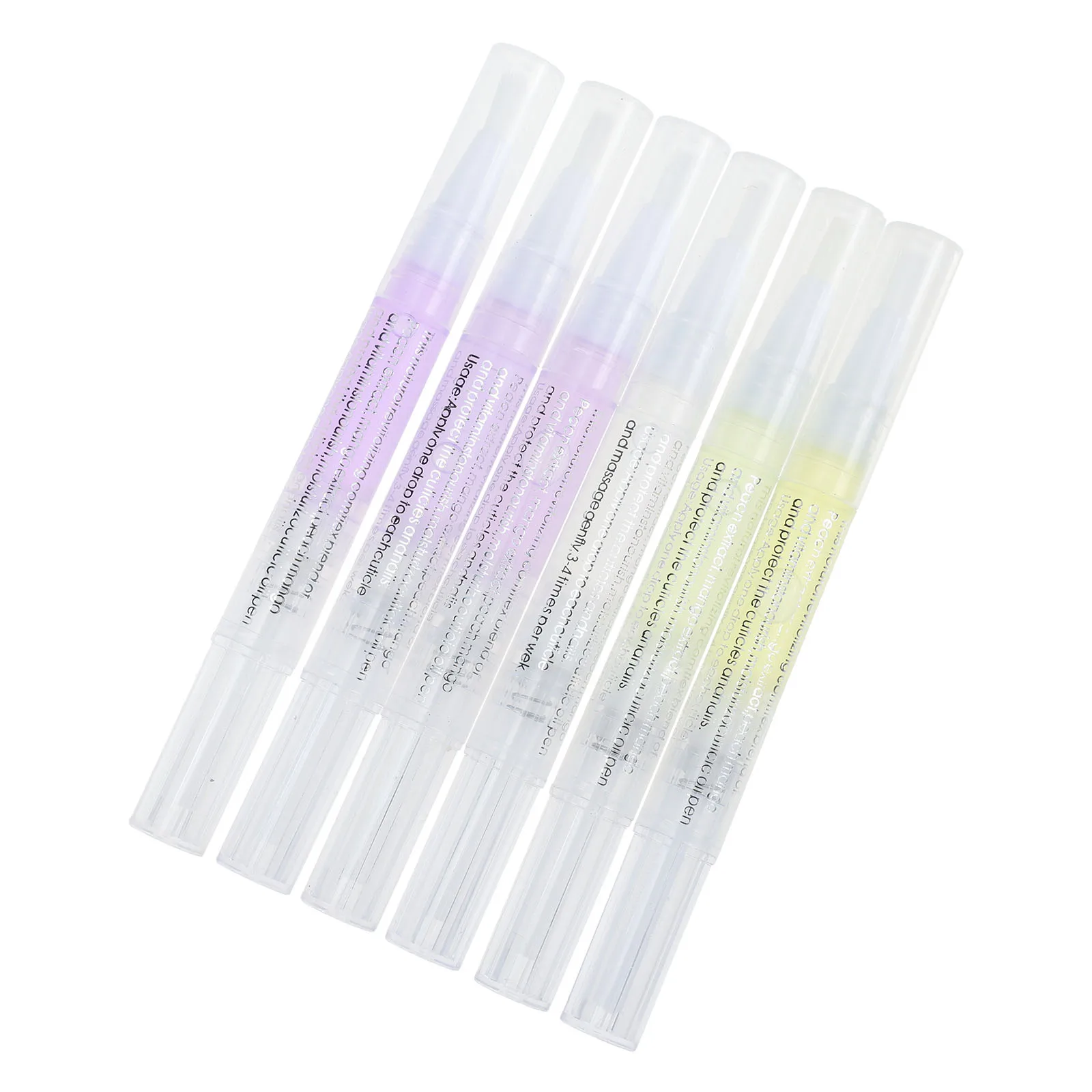 Bolígrafos de aceite para cutículas de uñas, extractos de plantas, suavizante nutritivo, tratamiento portátil, pluma para cutículas de manicura, 6 uds.
