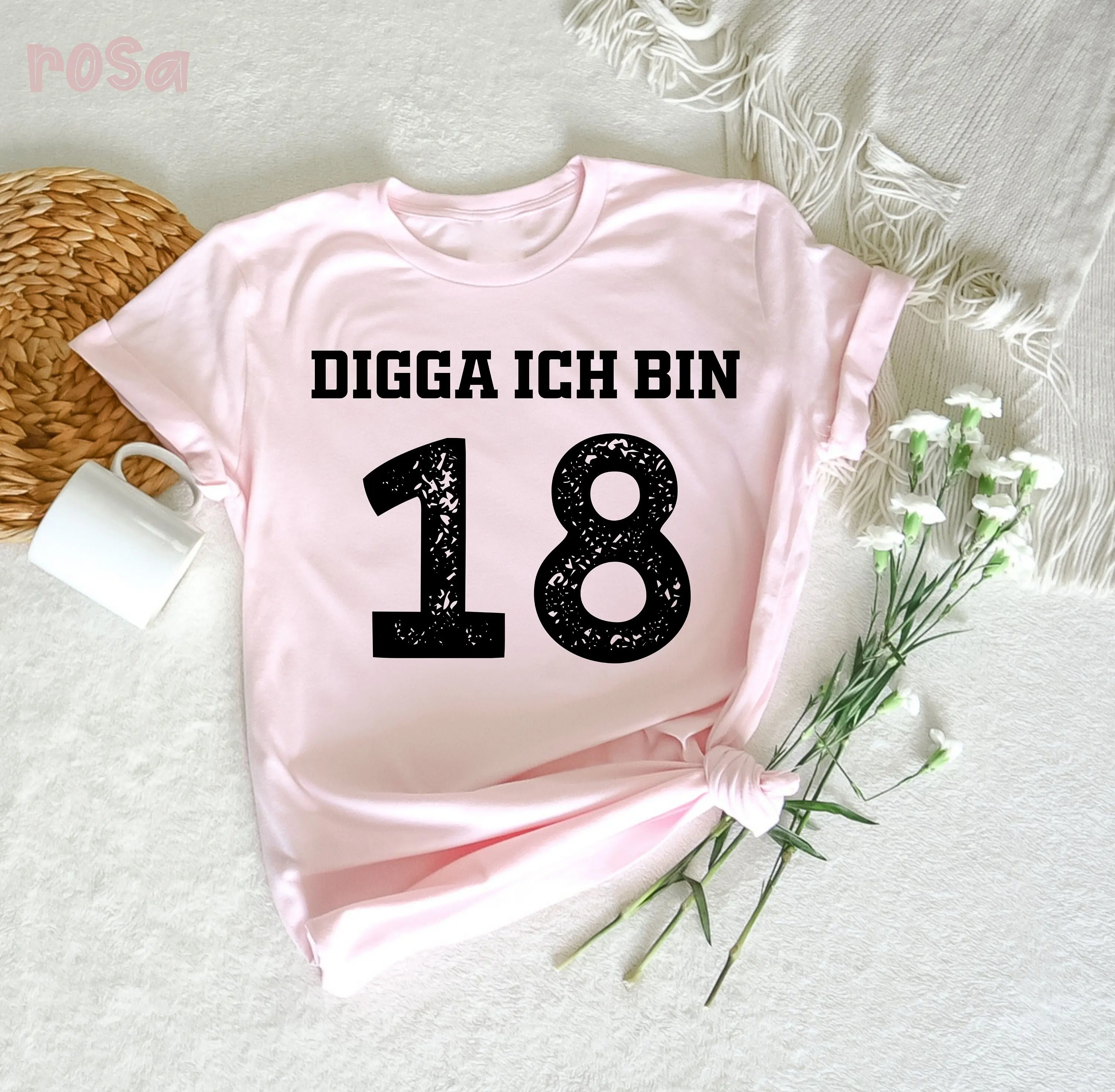 Digga Ich Bin 18 Jahre Alt Geburtstag T Shirt Altes Geschenk Ein Erwachsener Alte Damen