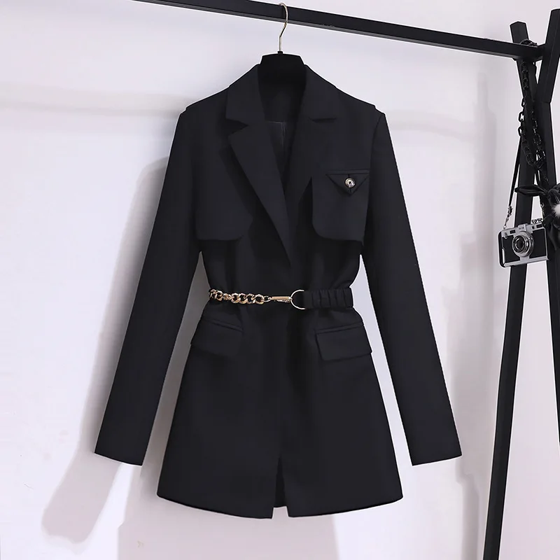 Brown Women Suits 1 Piece Blazer With Belt Fashion Jacket Formal Cotton Office Lady Business Work Wear Hot Girl Coat Fall Outfit