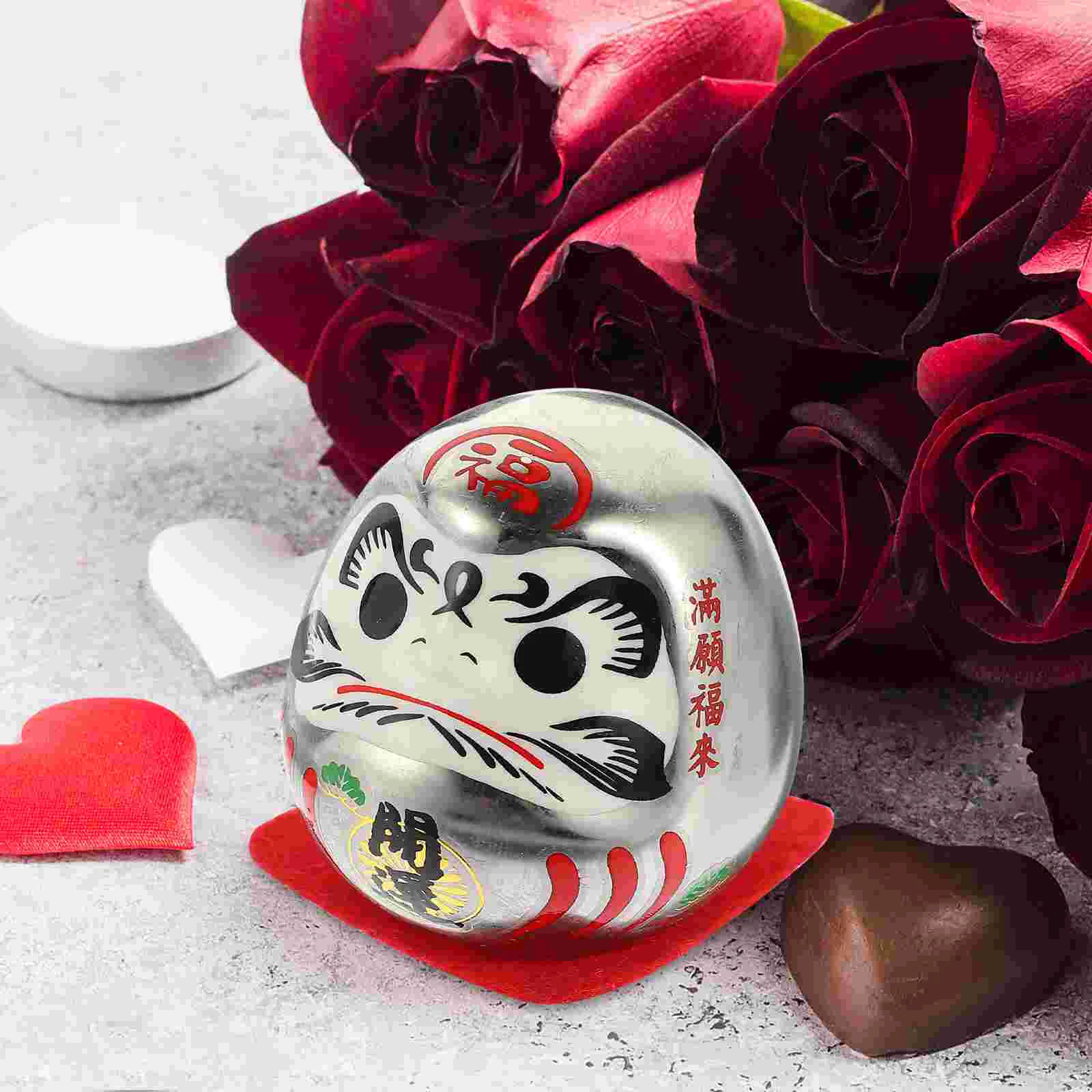 Dharma Eggs Japanese Dolls Cars Ornament Japanese Decor Desk Adornment Porcelain Daruma Statue Daruma Decor Car Daruma