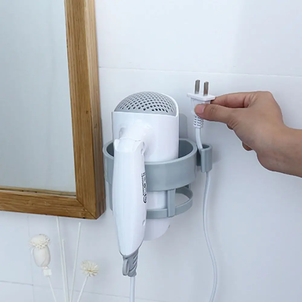

Perforation-Free Hair Dryer Stand Storage Shelf Storage Rack Hair Dryer Storage Shelf Wall Hanging Hairdryer Holder High Quality