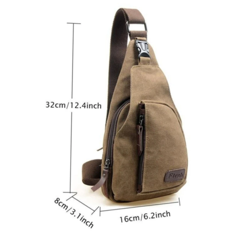 Korean Men\'s Canvas One Shoulder Crossbody Bags 2024 New Trend Chest Bag Simple Sling Packet Outdoor Sport Messenger Packs