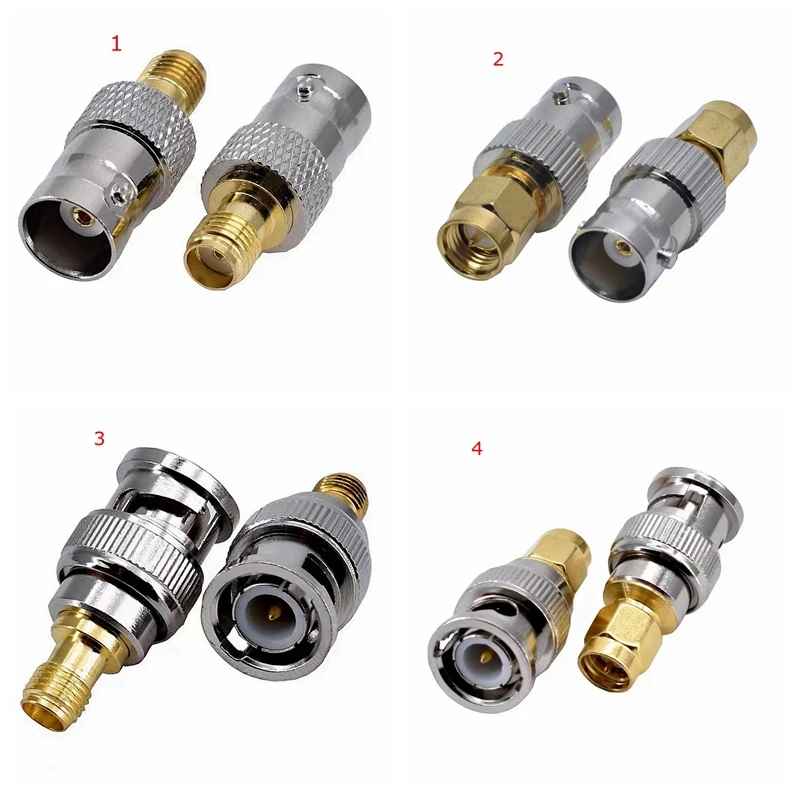 

10Pcs Q9 BNC To SMA Male Plug Female Jack Connector SMA To BNC Walkie-talkie Hand Station Coaxial RF Fast Delivery Brass Copper