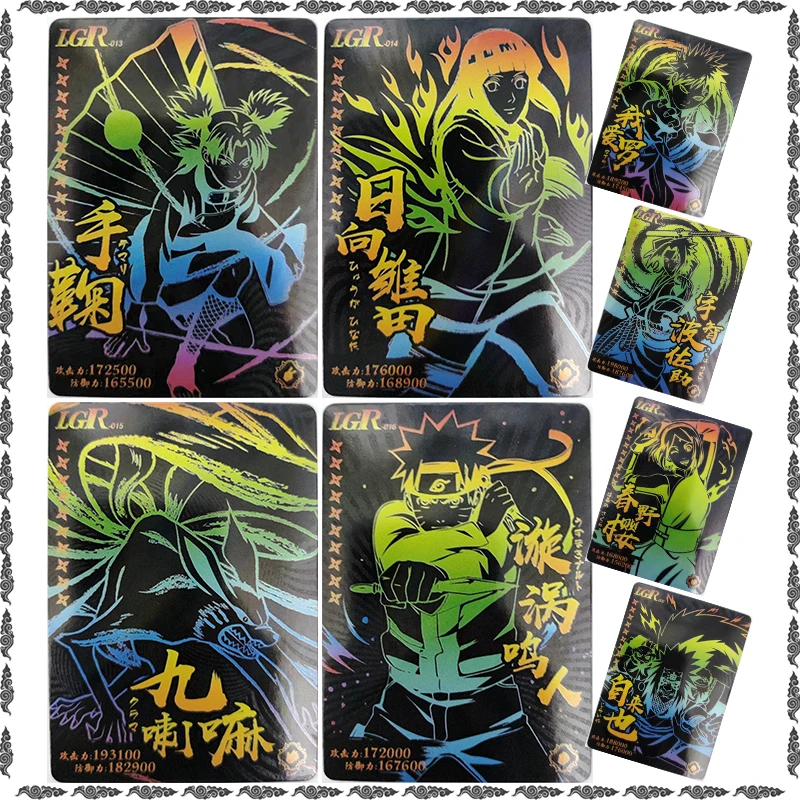Anime NARUTO Rare Temari Hyuga Hinata Gaara Sasuke Haruno Uchiha Sasuke Jiraiya Game LGR Collectible Cards Birthday Toy Gift
