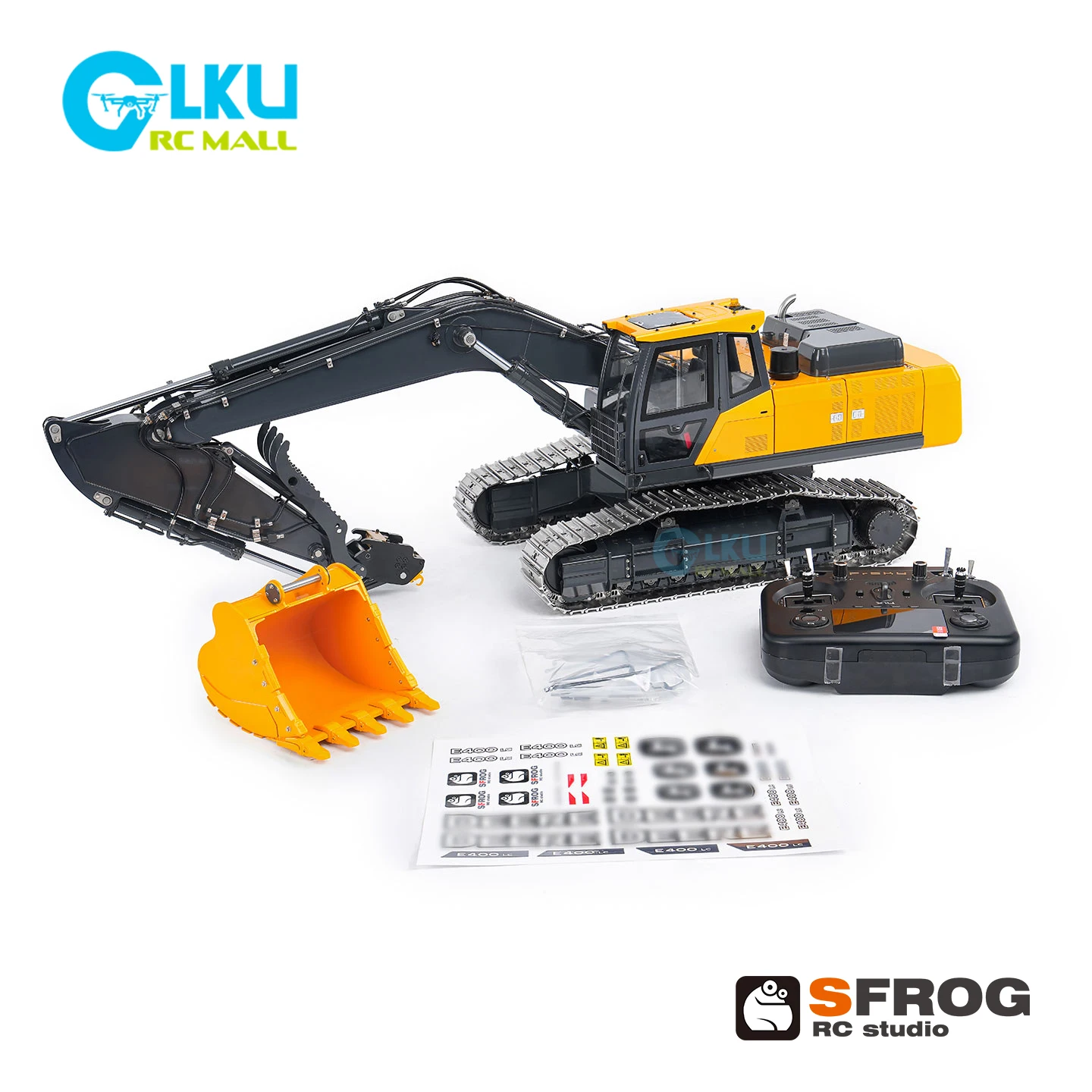 Sfrog 1/14 RC Metal Model Heavy Construction Machinery E400 Excavator RTR Thumb Clip Version