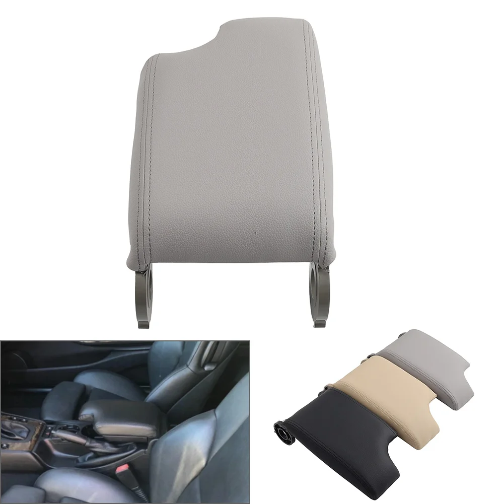 Car Black/Beige/Grey Armrest Center Console Lid Cover PU Leather For BMW E46 3 Series 1999-2005