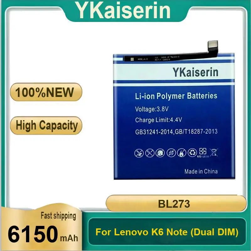 

BL273 Stable Power Supply 6150Mah Mobile Phone Battery High-Performance For Lenovo K6 Note Dual Dim