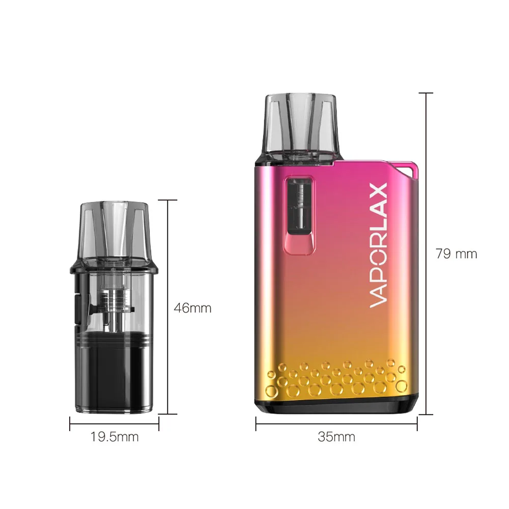 VaporLax Kubic Pod Mod System Kit Electronic E Cigarette 500mAh Battery 2.0ml 0.8ohm Mesh Coil Cartridge Vaper Atomizer Vape