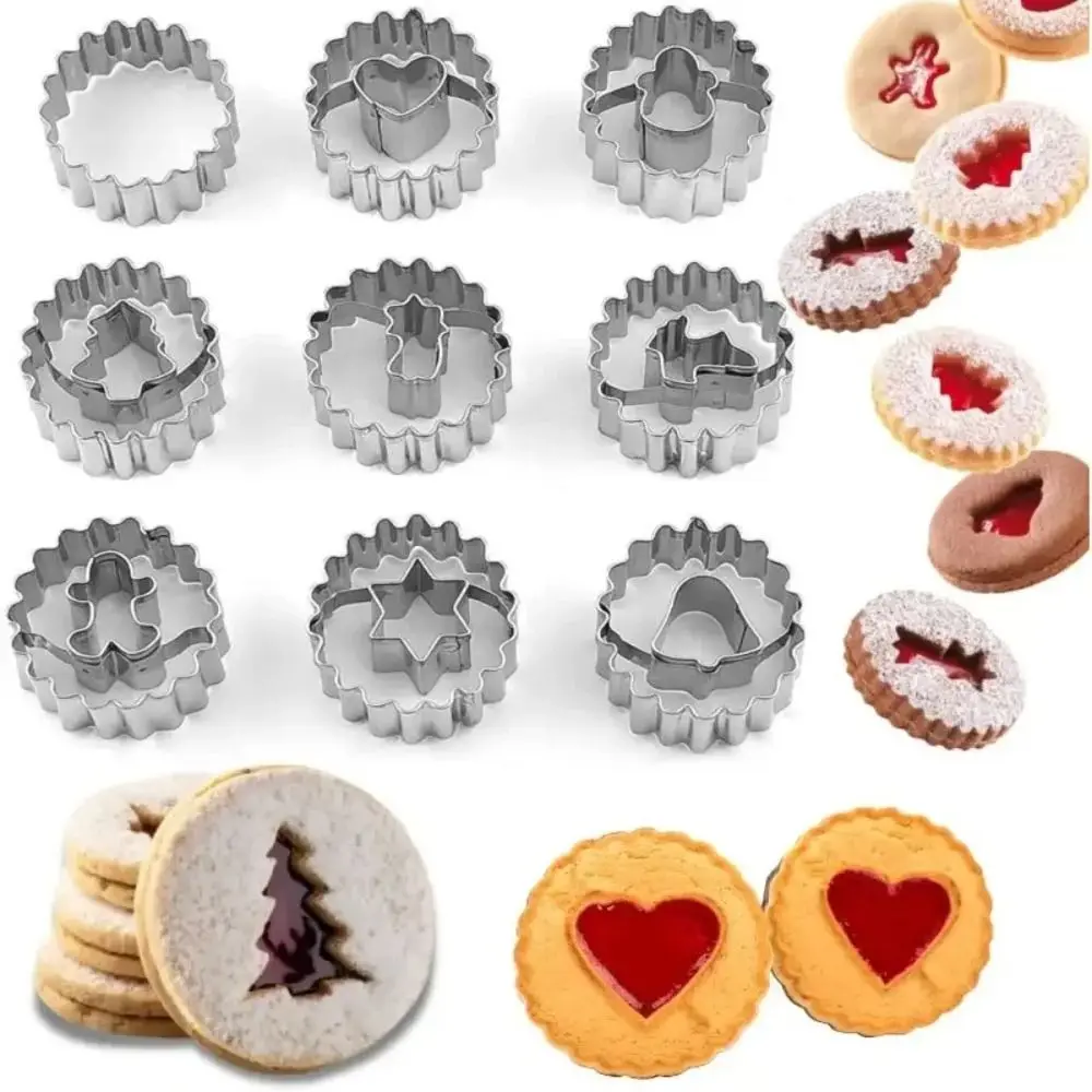 9pcs 304 Stainless Steel Christmas Cookie Cutters Xmas Tree Snowman Biscuit Baking Tools Gingerbread Man Pastry Mold view 5