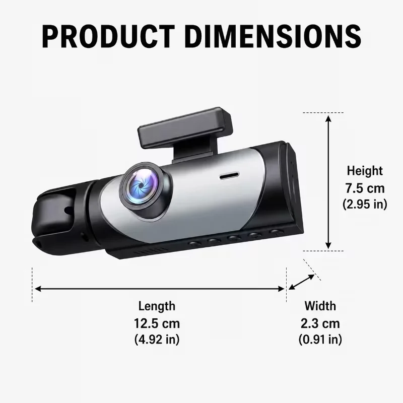 2/3-Channel HD Dashcam, 1080p Front + 720p Interior + 720p Rear, WDR, Loop Recording, G-Sensor, Infrared Night Vision, 24-Hour Parking Surveillance, Optional Rear Camera, 360° All-Round Protection