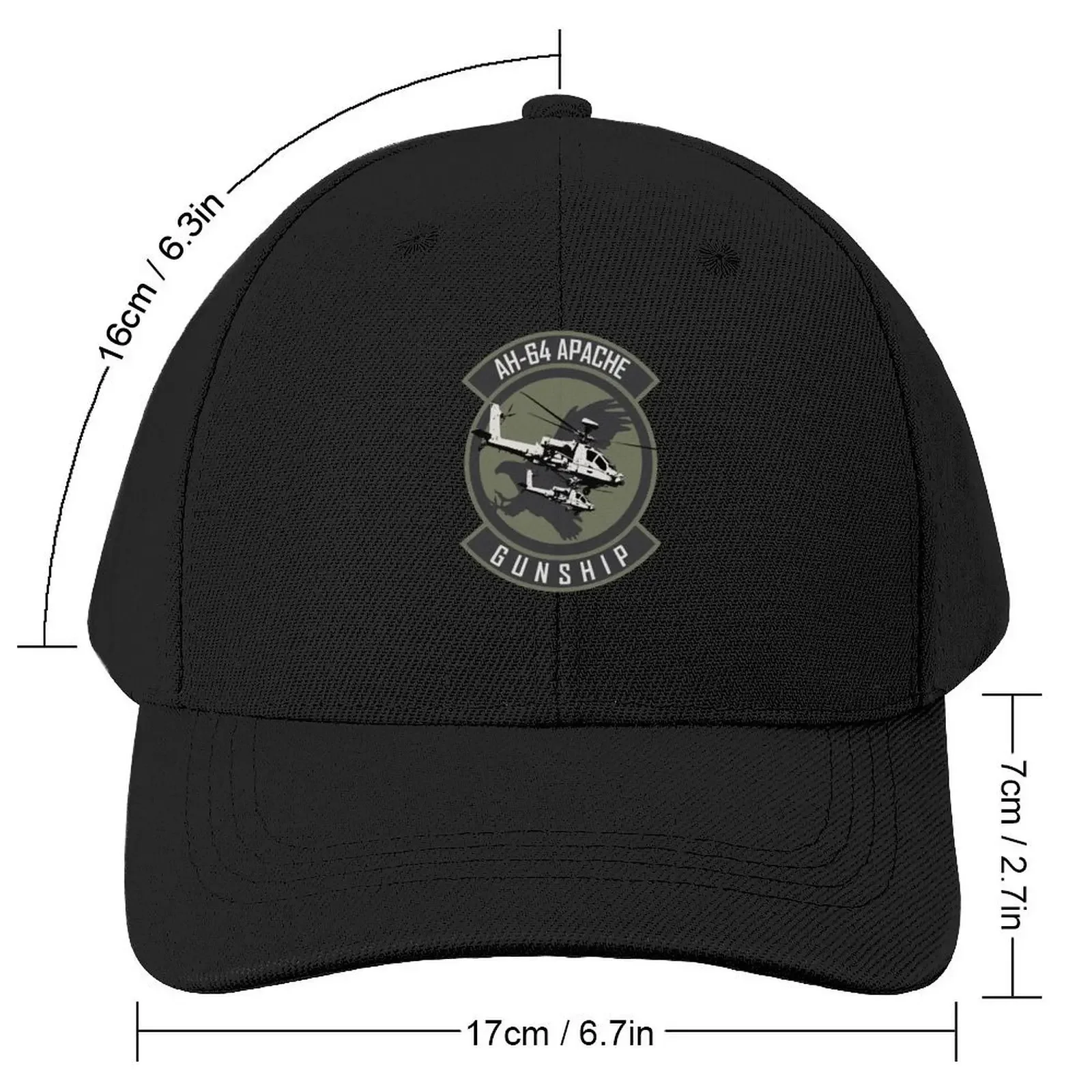 AH-64 Apache Gunship Baseball Cap funny hat Gentleman Hat Sun Cap fishing caps man Women Hats Men's