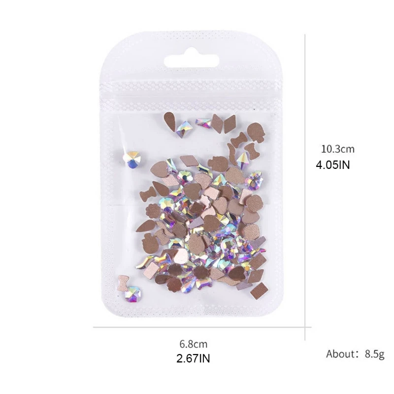 Mixed 100pcs 3D Art Rhinestones Flatback Glass Stones Decor for DIY Decoration Accessories Manicure Tips