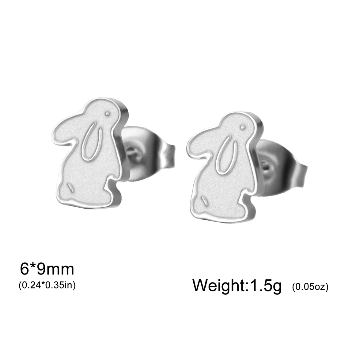 Eueavan Niedliche Kleine Hasen-Ohrstecker aus Edelstahl, Liebliche Tier-Ohrringe für Damen, Party-Schmuck, Geschenk, Großhandel – Detail 12