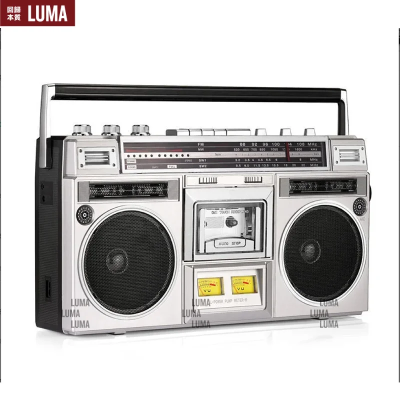Retro Vintage Bluetooth Stereo Radio with Tape Recorder, Multifunctional Nostalgic Speaker